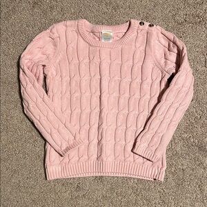 Gymboree Pink Crew Neck Cable Knit Sweater
